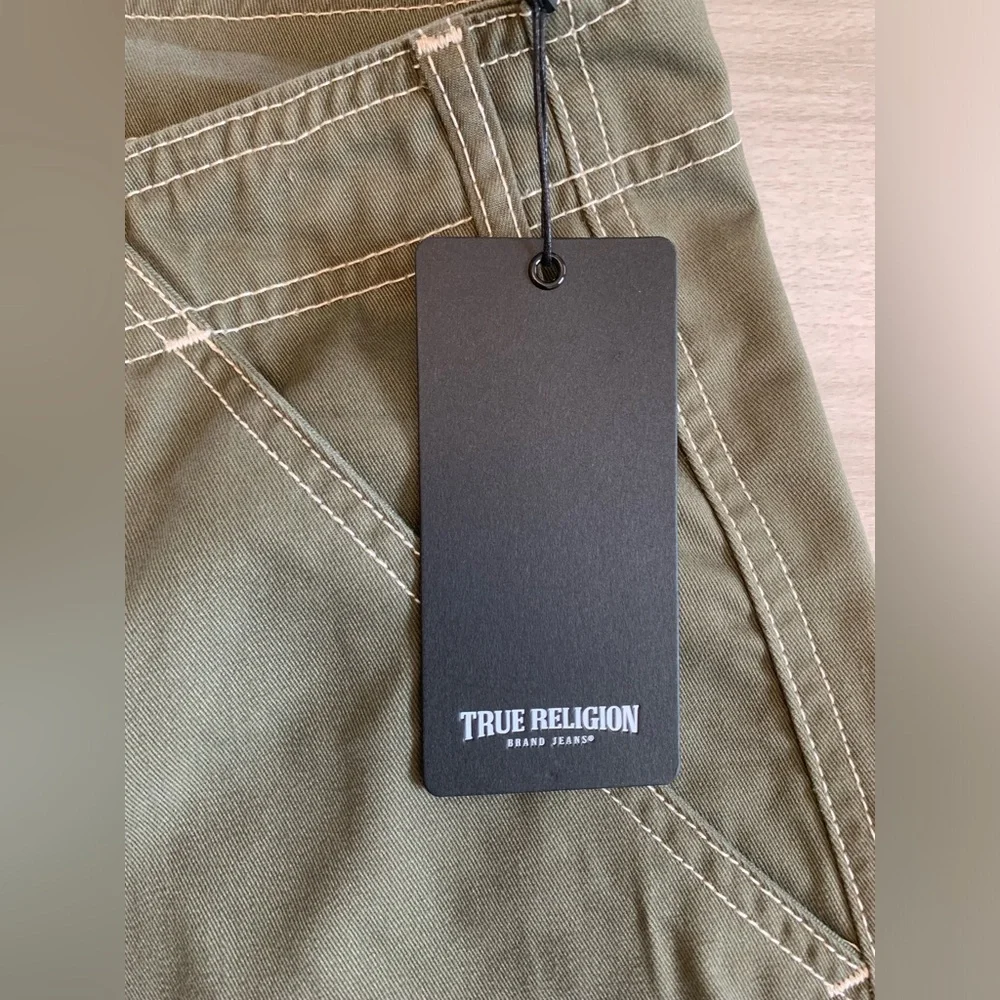 True‎ Religion Men Pants Size 36 Baggy Cargo Pants NWT Color Kalamata